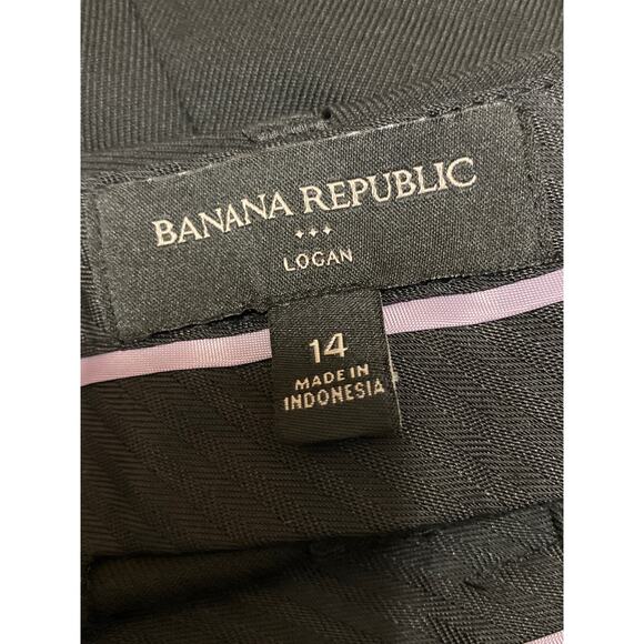Banana Republic Logan Women's Black High Rise Straight Trousers Pants Size 14 - Picture 4 of 5